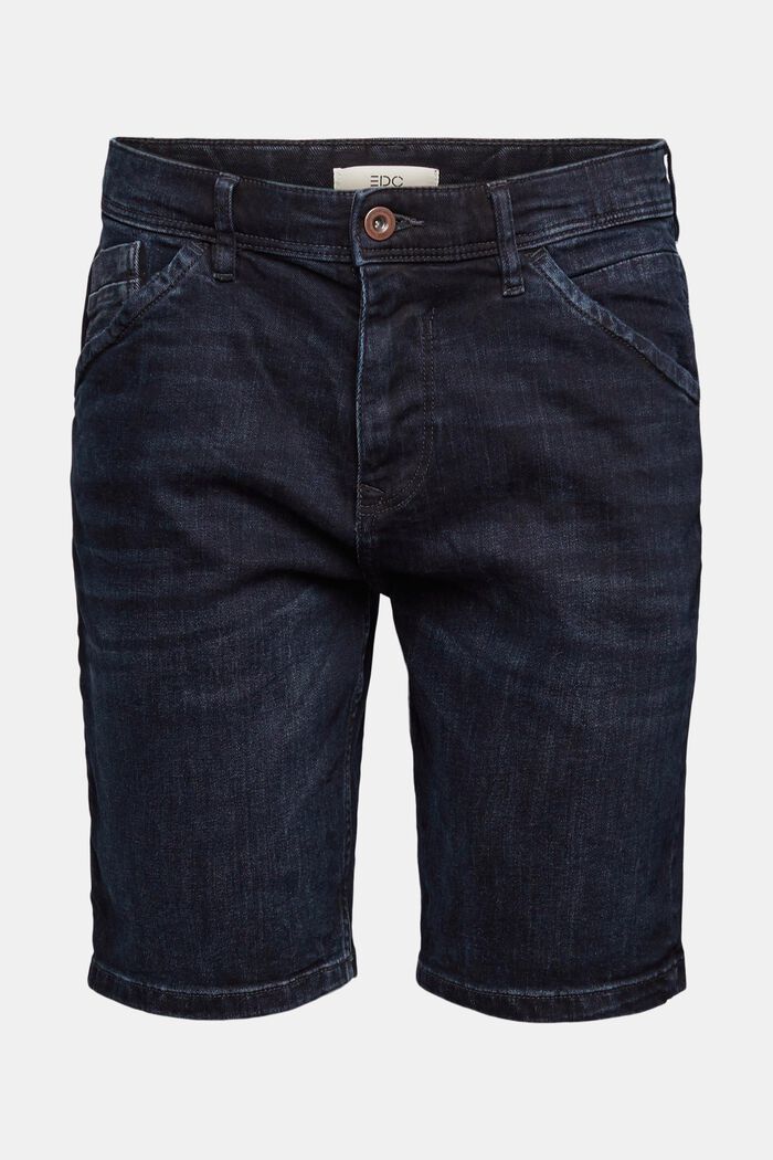 Short en jean en coton, BLUE BLACK, overview