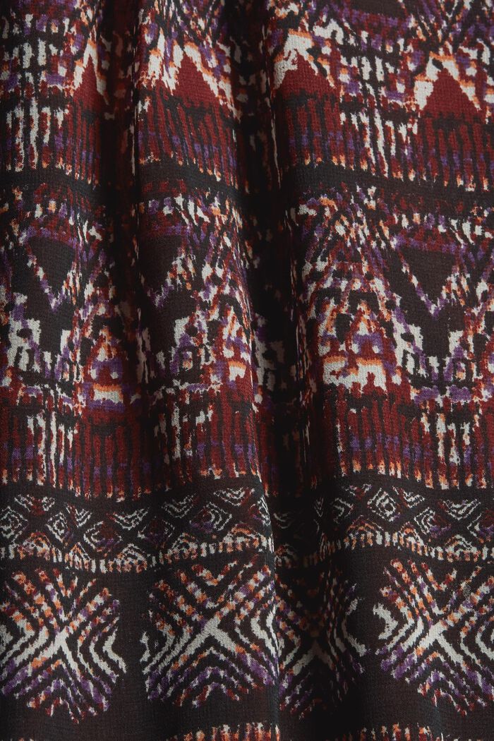 En matière recyclée : la robe en chiffon à imprimé ethnique, GARNET RED, detail image number 1