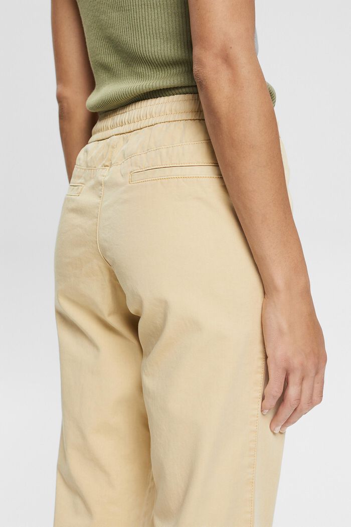 Pantalon en coton Pima doté d´un cordon de serrage à la taille, SAND, detail image number 5