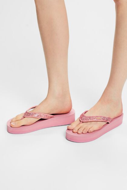 Sandales à entredoigt avec semelle plateau