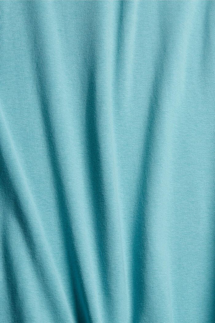 T-shirt CURVY à manches longues en coton biologique mélangé, TURQUOISE, detail image number 1