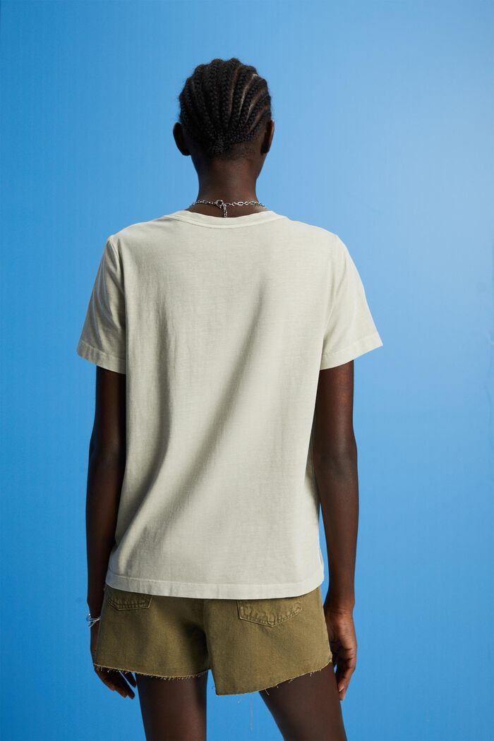 T-shirt en coton mélangé, DUSTY GREEN, detail image number 3