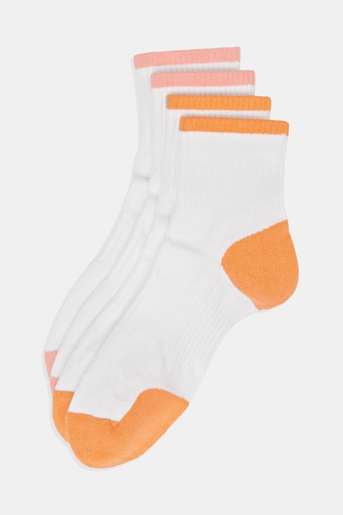 Lot de 2 chaussettes de sport aux touches colorées, WHITE, detail image number 0