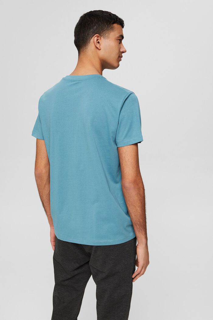 T-shirt en jersey doté d´un imprimé, 100 % coton bio, TURQUOISE, detail image number 3