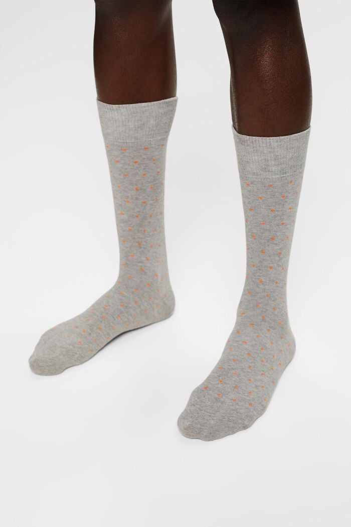 2 paires de chaussettes en grosse maille à pois, GREY/NAVY, detail image number 1