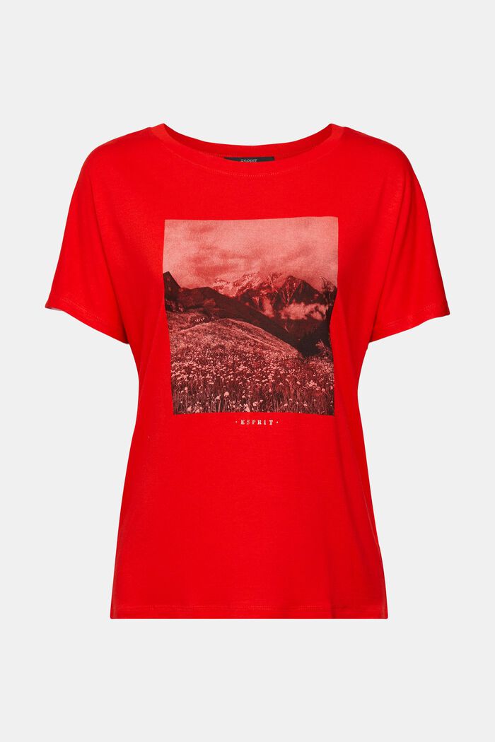 T-shirt à imprimé, LENZING™ ECOVERO™, RED, overview