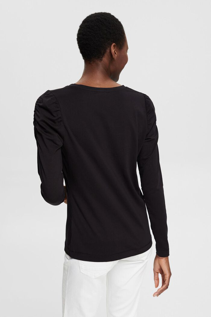 T-shirt à manches longues en coton biologique, BLACK, detail image number 3