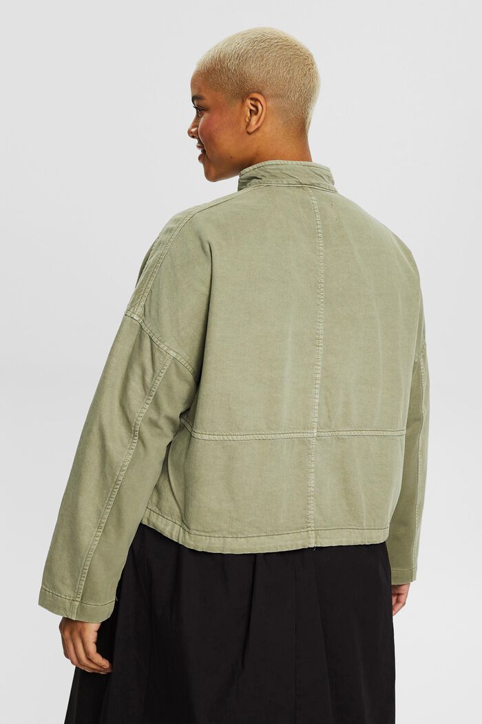 Une veste courte CURVY en tissu à teneur en TENCEL™, LIGHT KHAKI, detail image number 3