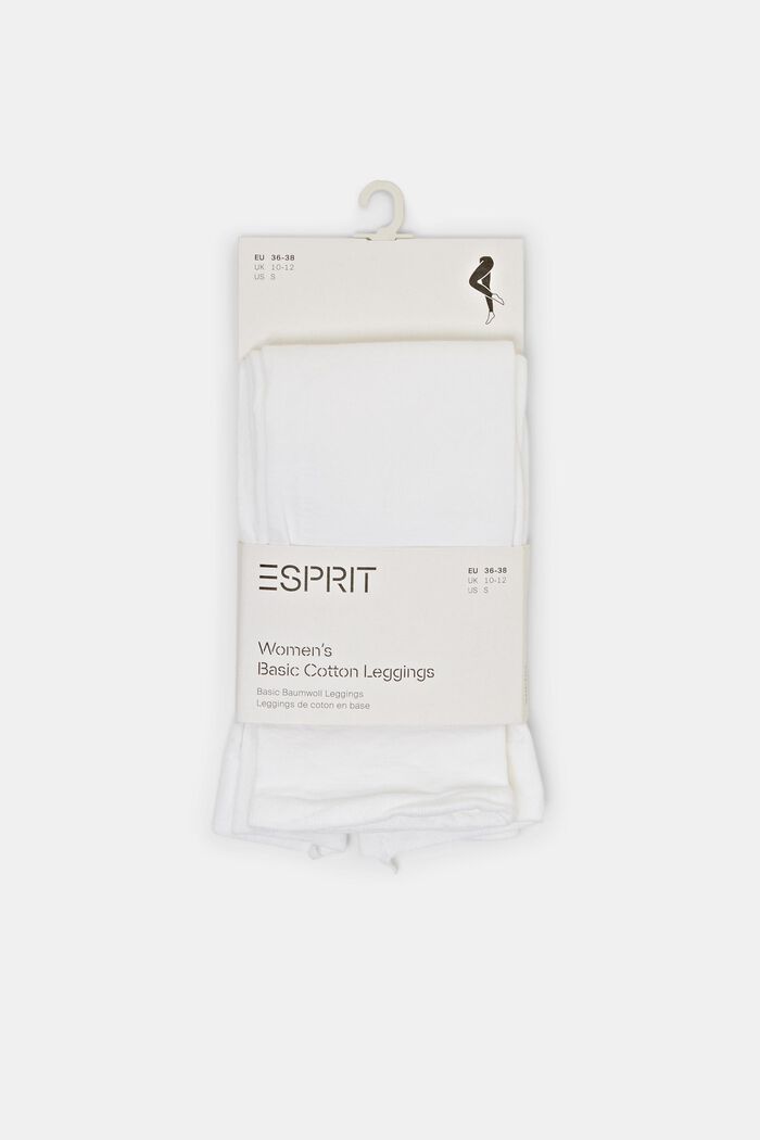 Leggings opaques, coton mélangé, WHITE, detail image number 0
