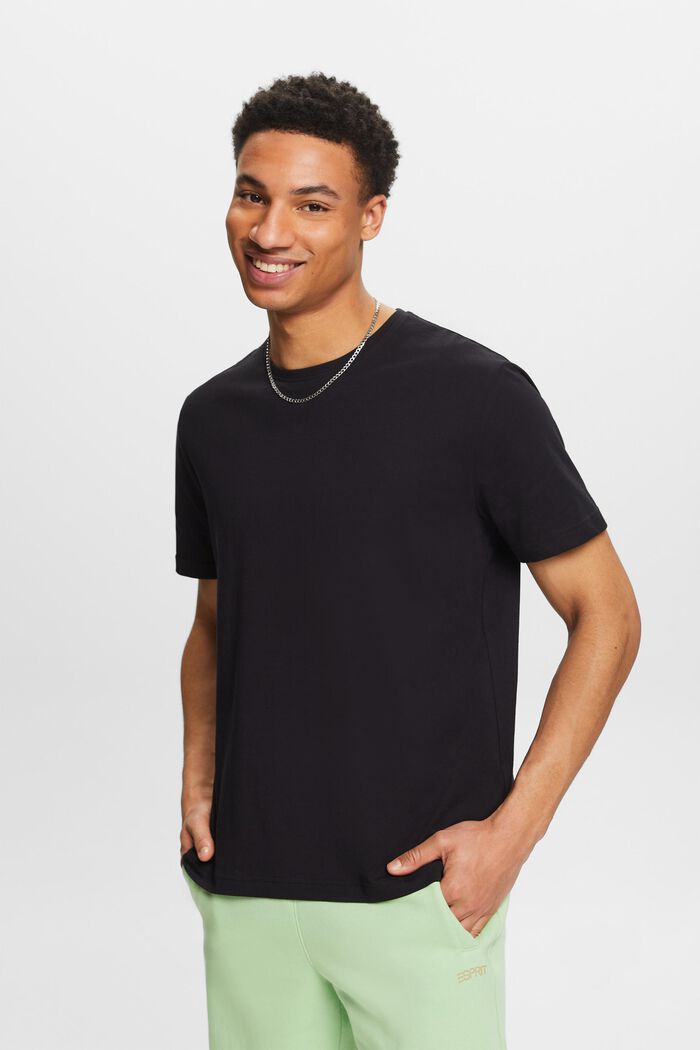 T-shirt à manches courtes et col ras-du-cou, BLACK, detail image number 0