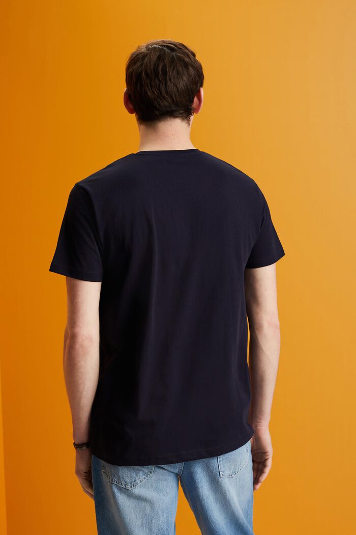T-shirt à encolure ronde, 100 % coton, NAVY, detail image number 3