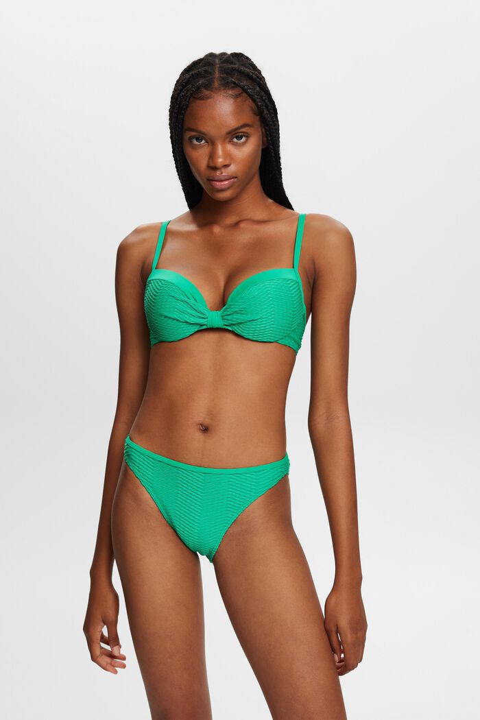En matière recyclée : le bas de bikini texturé, GREEN, detail image number 0