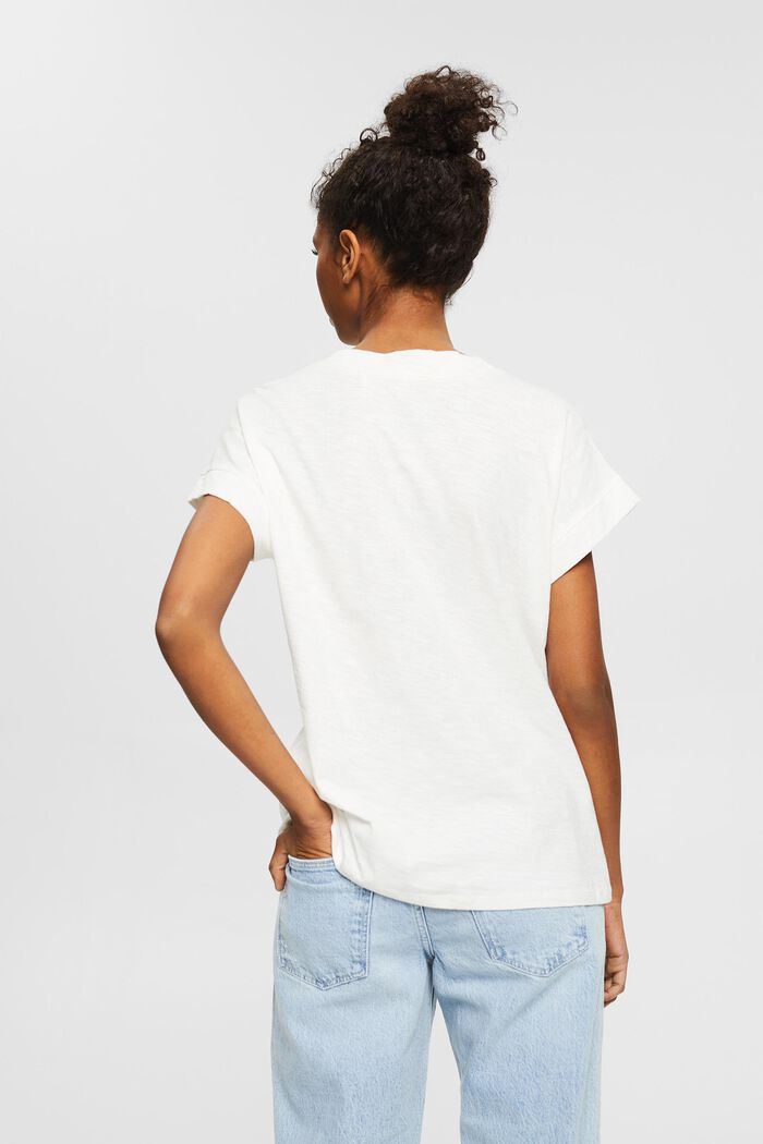 T-shirt à imprimé en coton biologique, OFF WHITE, detail image number 3