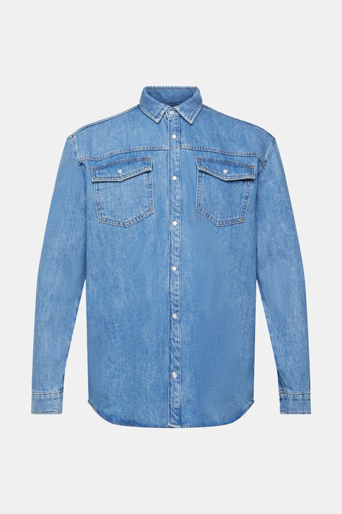 Chemise en jean coupe Relaxed Fit, BLUE MEDIUM WASHED, detail image number 6