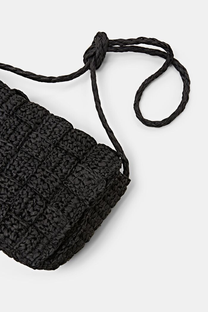 Sac porté épaule en crochet à rabat, BLACK, detail image number 1