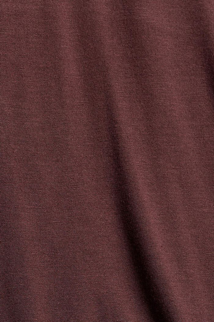 T-shirt à manches longues à ruchés, LENZING™ ECOVERO™, BORDEAUX RED, detail image number 4