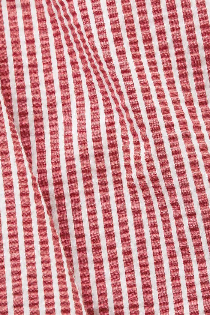 Short de bain rayé en matière texturée, DARK RED, detail image number 4