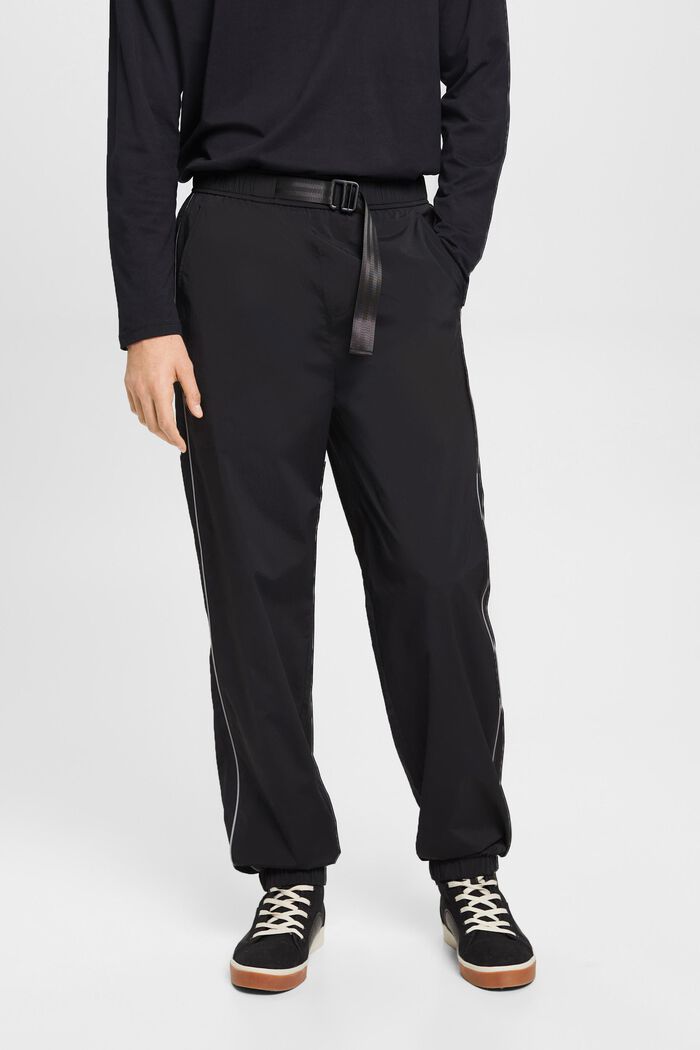 Pantalon de survêtement de coupe évasée à taille haute, BLACK, detail image number 0