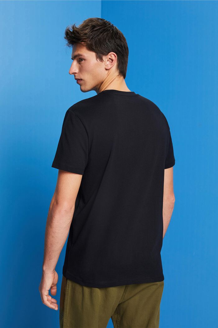 T-shirt en jersey à imprimé, 100 % coton, BLACK, detail image number 3