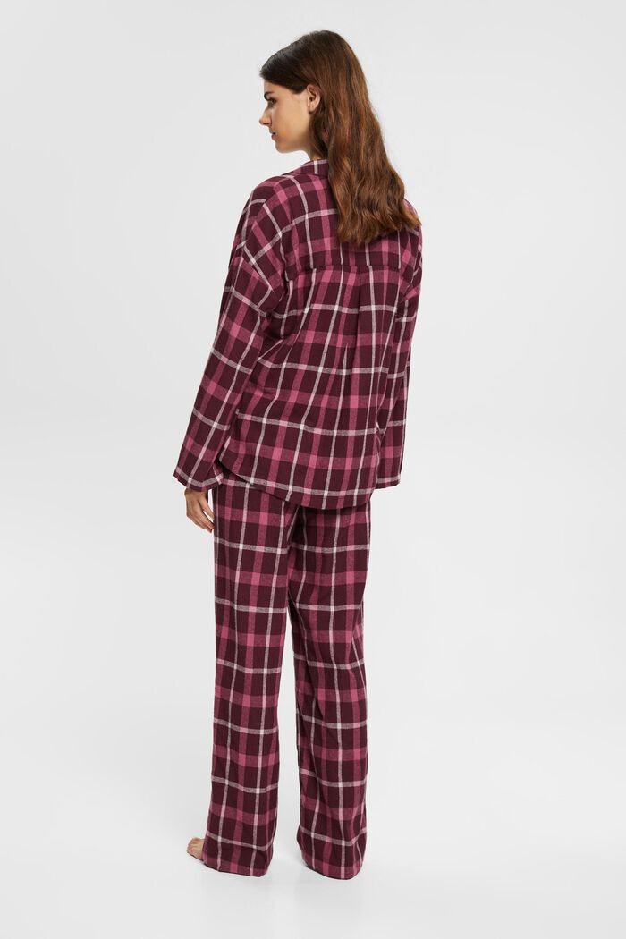 Ensemble de pyjama à carreaux en flanelle, BORDEAUX RED, detail image number 3
