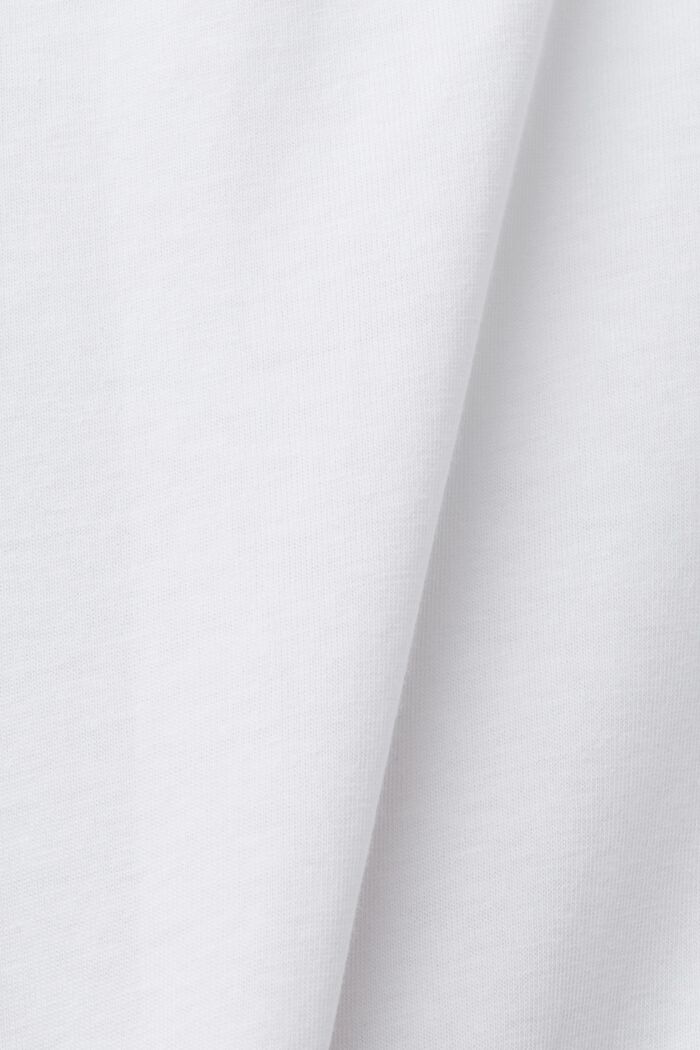 T-shirt en coton à imprimé sur le devant, WHITE, detail image number 5