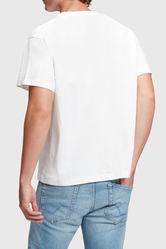 T-shirt à imprimé sur la poitrine AMBIGRAM, WHITE, detail image number 3