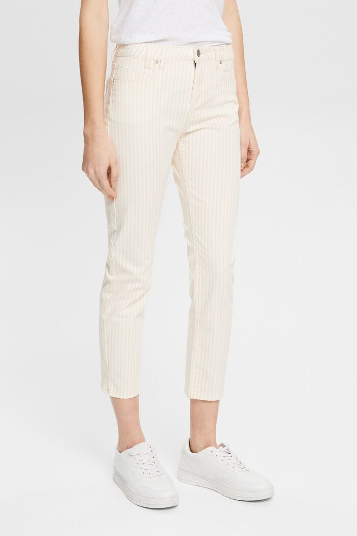 Pantalon rayé de longueur corsaire, OFF WHITE, detail image number 0