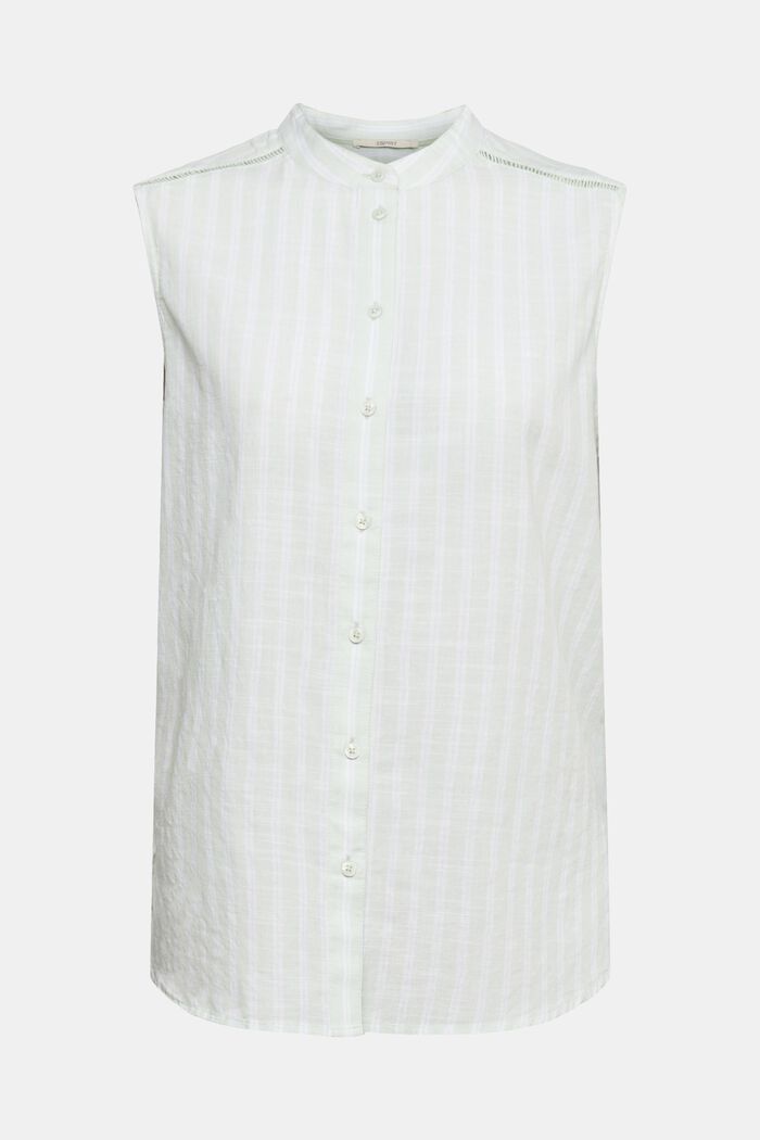 Top façon blouse à carreaux, 100 % coton, PASTEL GREEN, detail image number 6
