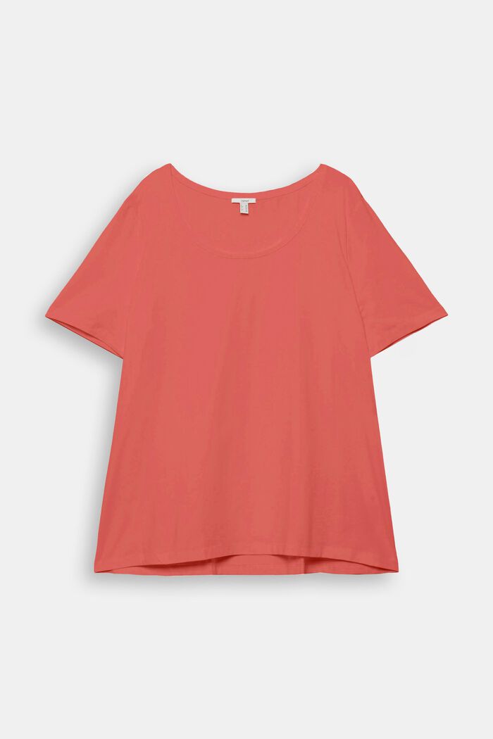 T-shirt CURVY en coton biologique, CORAL RED, detail image number 2