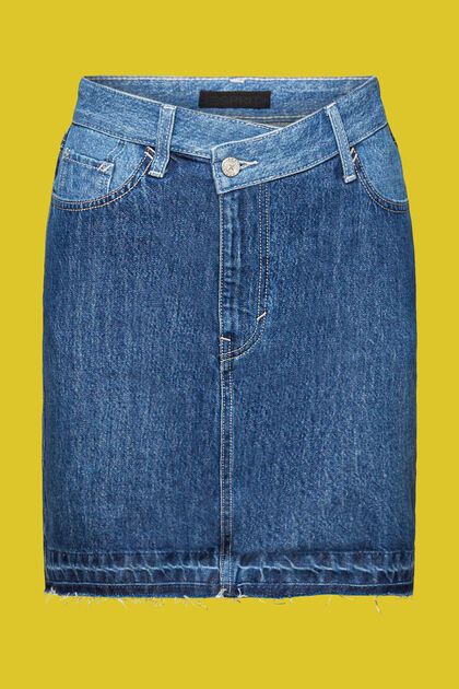 Mini-jupe en jean à base asymétrique