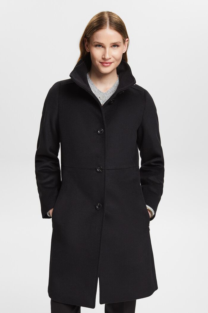 Manteau à teneur en laine, BLACK, detail image number 0