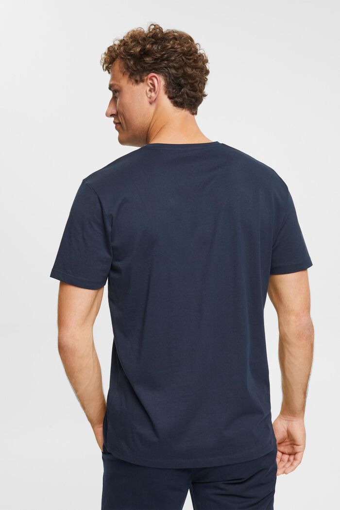 T-shirt à encolure en V en coton durable, NAVY, detail image number 3