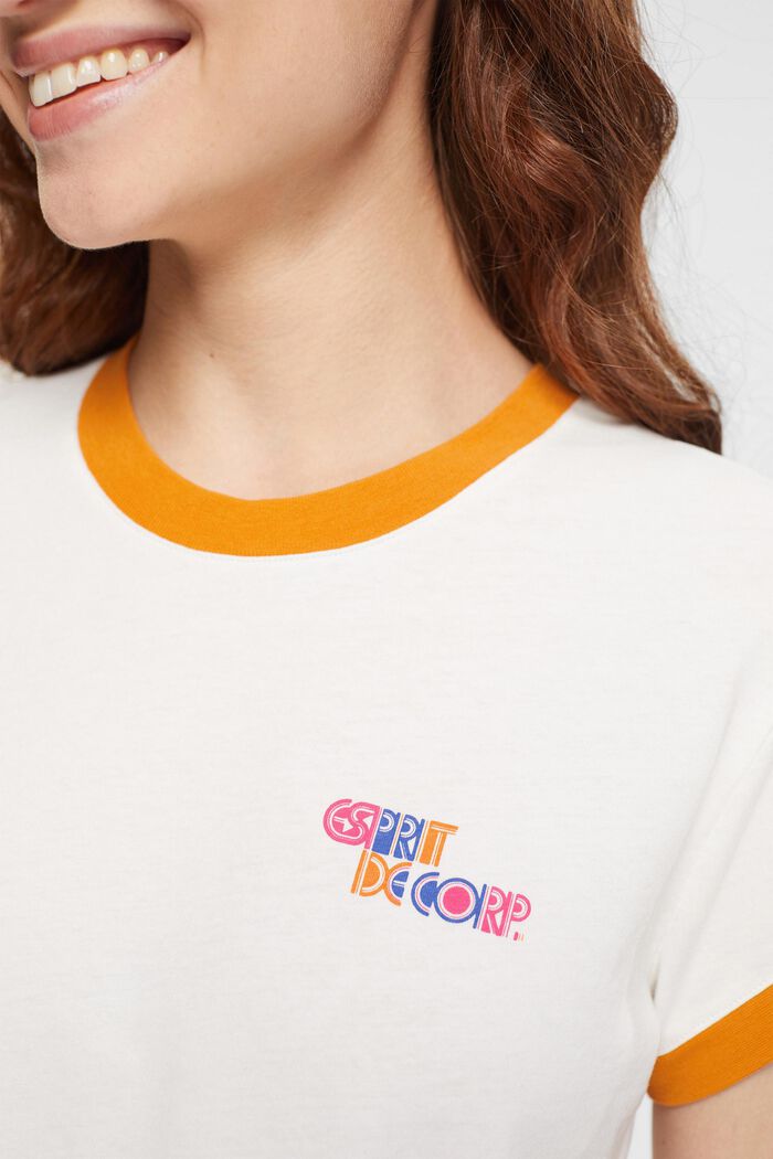 T-shirt logo raccourci, 100 % coton, OFF WHITE, detail image number 4