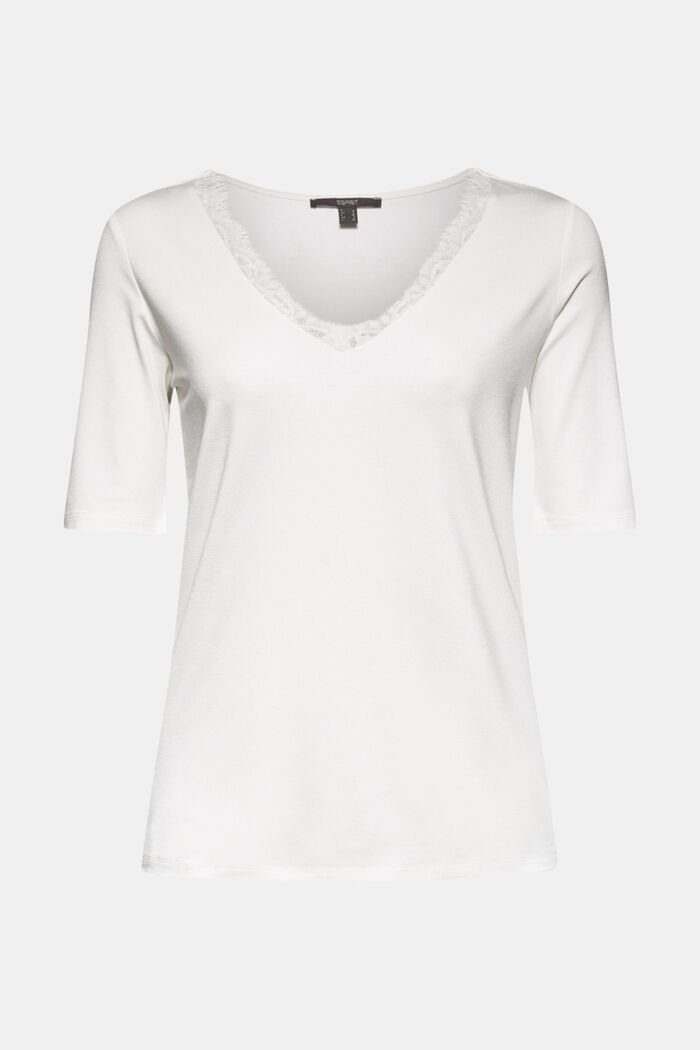 Haut en jersey à teneur en LENZING™ ECOVERO™, OFF WHITE, detail image number 7