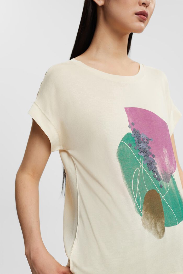 T-shirt imprimé à sequins, LENZING™ ECOVERO™, ICE, detail image number 2