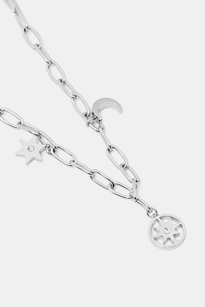 Bracelet façon chaîne orné de pendentifs, acier inoxydable, SILVER, detail image number 1