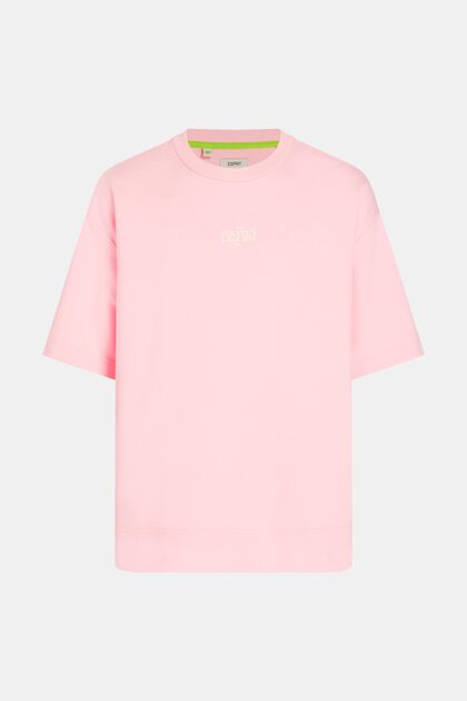 Sweat-shirt fluo de coupe Relaxed Fit à imprimé, LIGHT PINK, overview