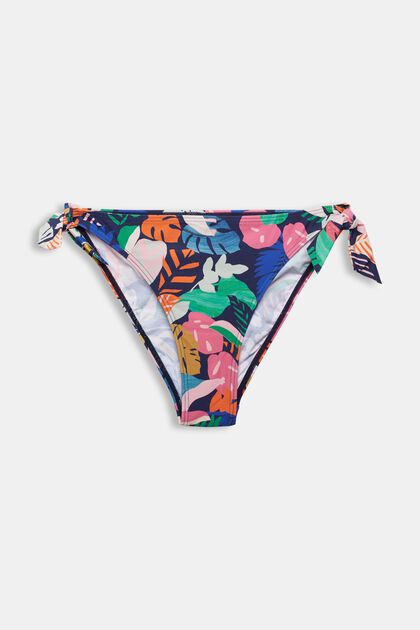 Slip de bikini à motif coloré à nouer, NAVY, overview