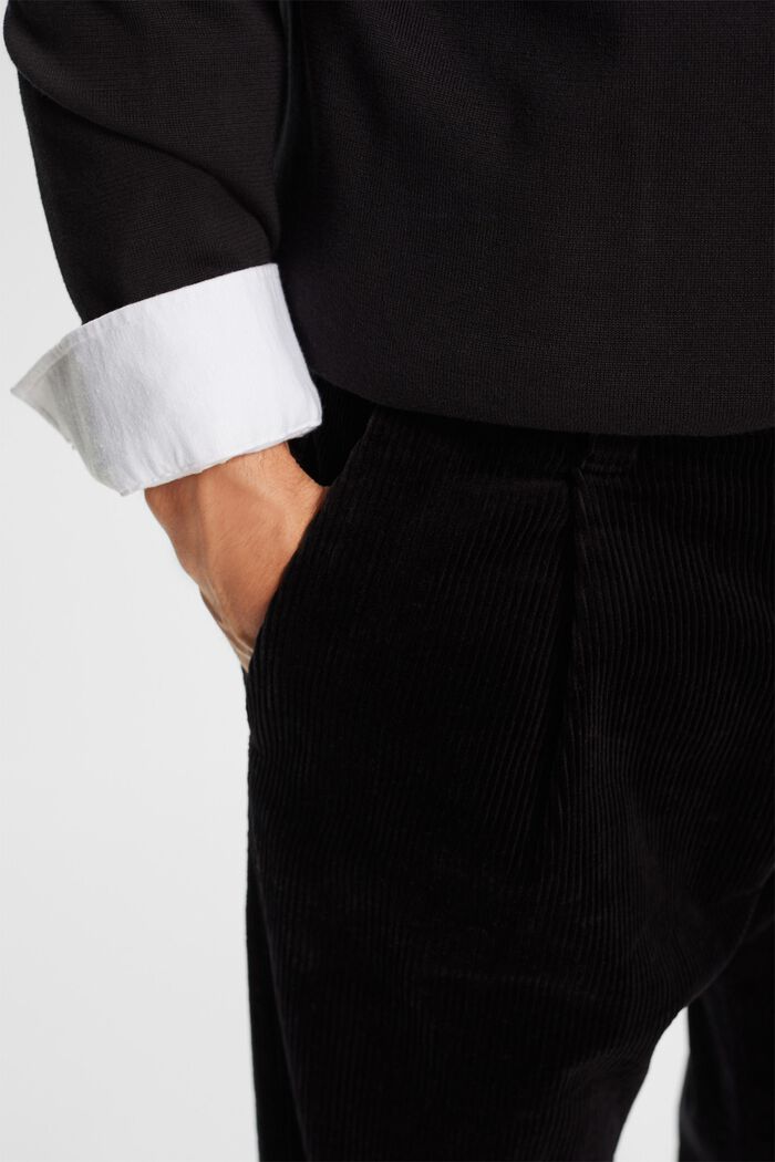 Pantalon en velours côtelé à jambes larges, BLACK, detail image number 2