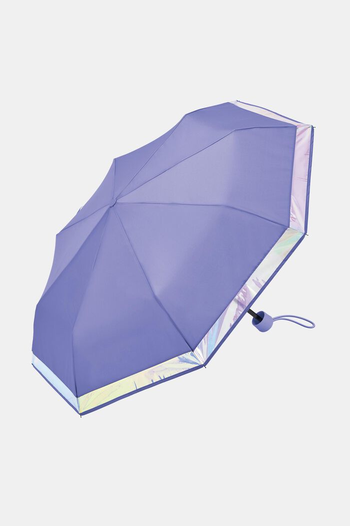 Parapluie de poche à bordure irisée, ONE COLOR, detail image number 0
