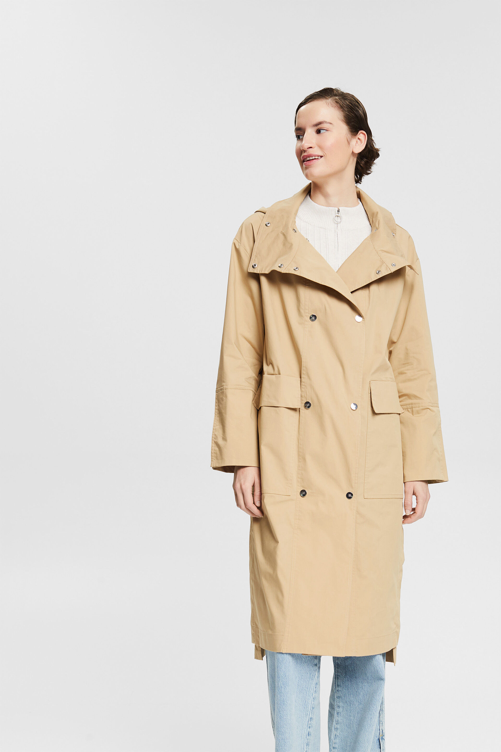 Trench Esprit en coloris Neutre Femme Vêtements Manteaux Imperméables et trench coats 