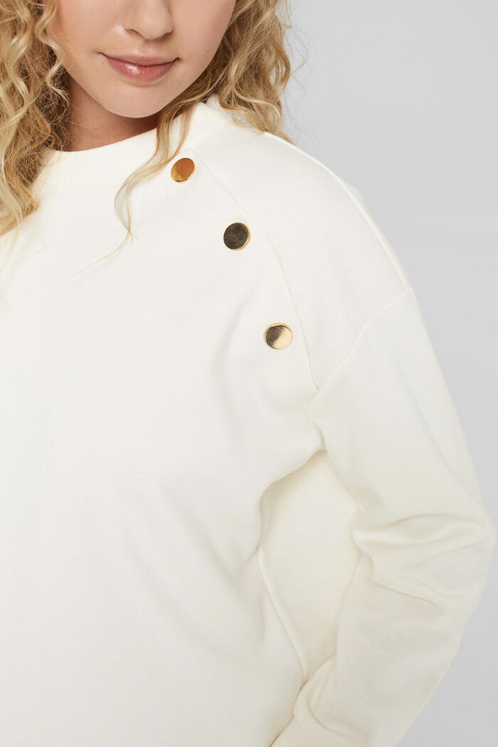 Sweat-shirt à détail boutonné, OFF WHITE, detail image number 2