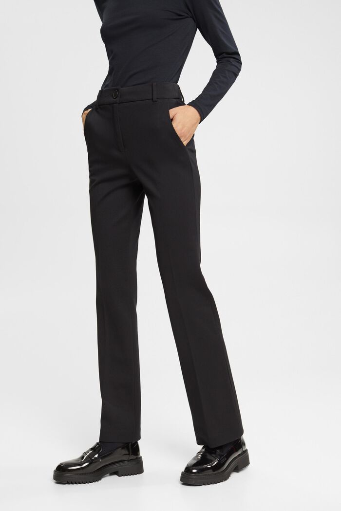 Pantalon stretch de coupe bootcut à taille haute, BLACK, detail image number 0