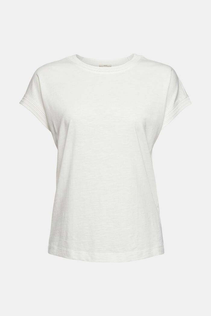T-shirt en coton biologique mélangé, OFF WHITE, overview
