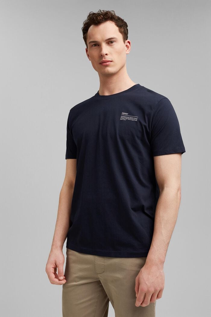 T-shirt en jersey doté d´un imprimé, 100 % coton bio, NAVY, detail image number 0