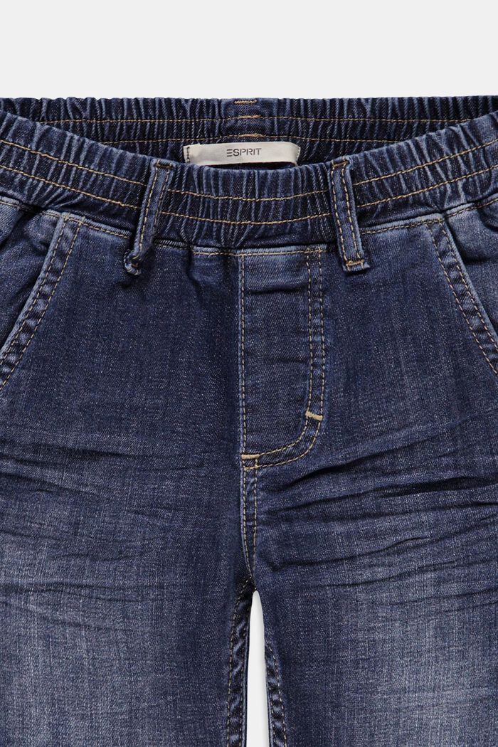 Short en jean à taille élastique, BLUE DARK WASHED, detail image number 2