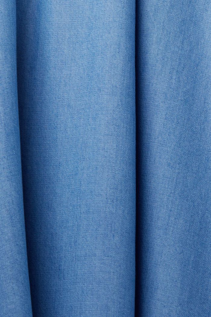 Robe en chambray à passementerie froncée et encolure nouée, TENCEL™, BLUE MEDIUM WASHED, detail image number 5