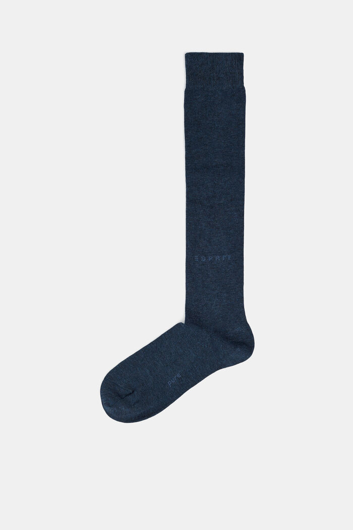 Chaussettes hautes en coton mélangé, NAVYBLUE M, detail image number 0