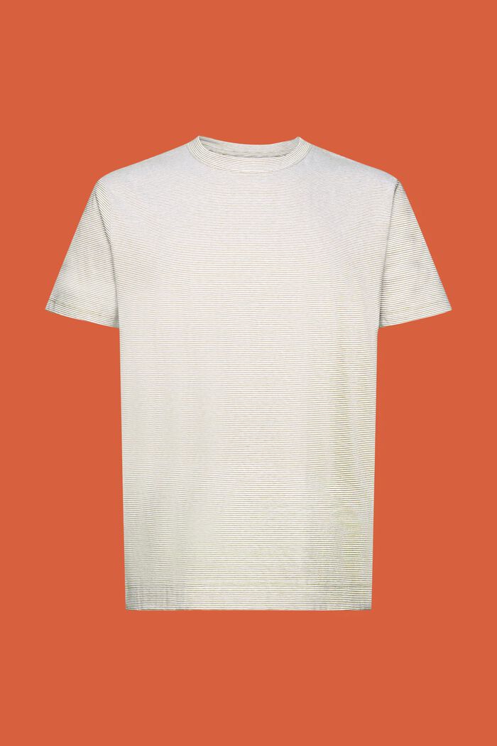 T-shirt en jersey rayé, mélange de coton et de lin, LEAF GREEN, detail image number 6
