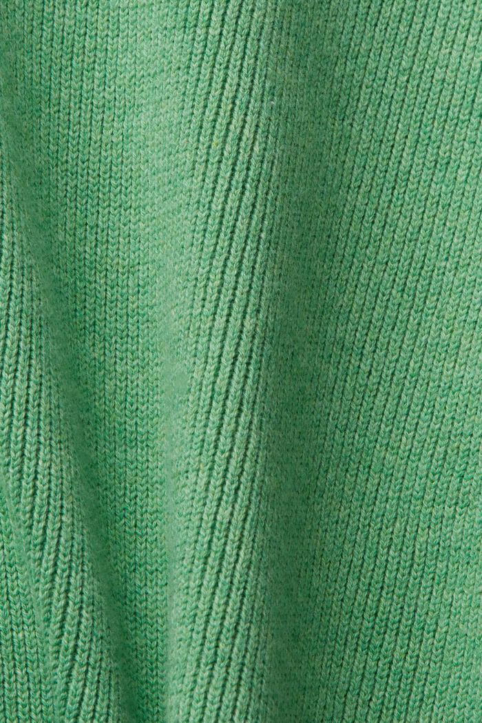 Pull-over en coton durable à encolure en V, GREEN, detail image number 4